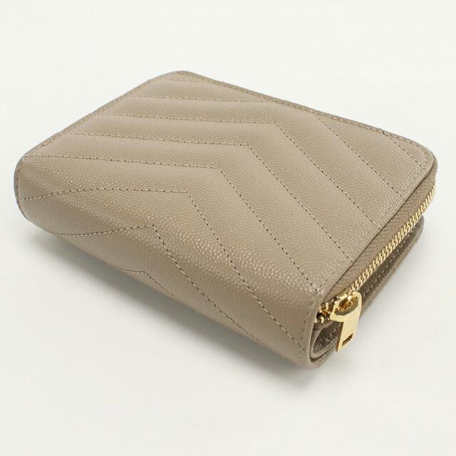サンローラン YSL モノグラム 二つ折り財布 403723 ベージュ レザー レディース SAINT LAURENT 【中古】 SAINT LAURENT 中古 サンローラン 二折財布 レディース ブランド
