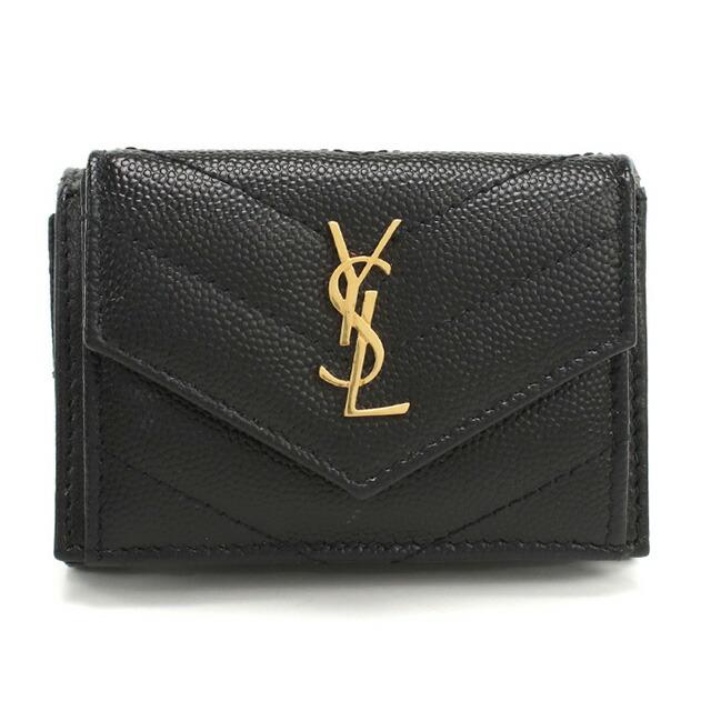 SAINT LAURENT 中古 サンローラン 三折財布 レディース ブランド 三