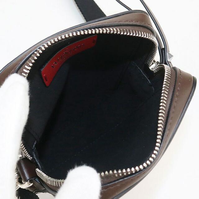 中古美品Valentino ヴァレンチノ 斜め掛け ショルダーバッグ VLTN  メンズ ブラウン VALENTINO（ヴァレンティノ） 中古 斜め掛け ショルダーバッグ メンズ