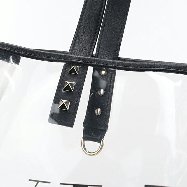 希少　ヴァレンティノ　 VLTN クリア ロックスタッズ トートバッグ　ポーチ付 VALENTINO（ヴァレンティノ） 中古 トートバッグ レディース ブランド