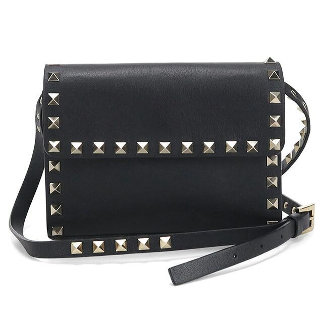 ヴァレンティノ スタッズ 斜め掛け ショルダーバッグ レザー レディース VALENTINO 【1-0240126】 VALENTINO - ヴァレンティノ スタッズ 斜め掛け ショルダーバッグ
