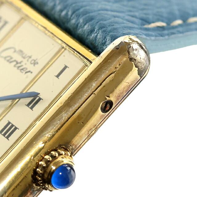 Cartier(カルティエ) 腕時計 マストタンクヴェルメイユ レディース 社外ベルト/925 アイボリー Cartier - Cartier(カルティエ) 腕時計 マストタンクヴェルメイユ