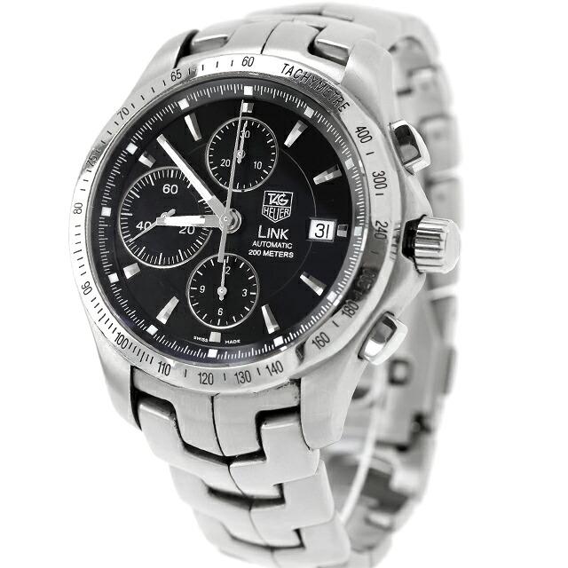 タグ・ホイヤー TAG Heuer 腕時計 メンズ CJF2110.BA0594 リンク タキメーター クロノグラフ 200m防水 ブラック文字盤 自動巻き（Cal.16） ブラックxシルバー アナログ表示 TAG HEUER LINK 中古 タグ・ホイヤー Heuer リンク タキメーター