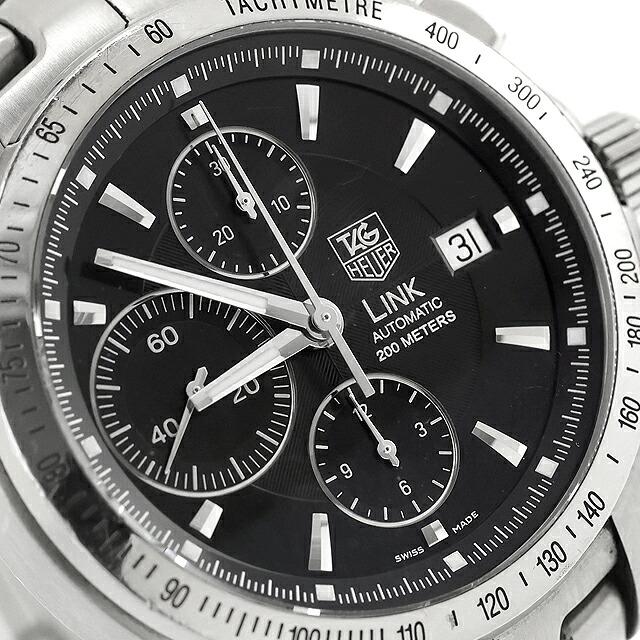 中古 タグ ホイヤー TAG HEUER CJF2110.BA0594 ブラック メンズ 腕時計 TAG HEUER LINK 中古 タグ・ホイヤー Heuer リンク タキメーター