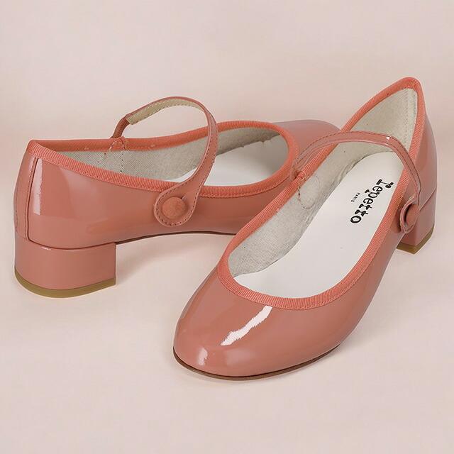 Repetto コーラルピンク バレエシューズ38.1/2 repetto（レペット） メリージェーンシューズ ストラップ レディース