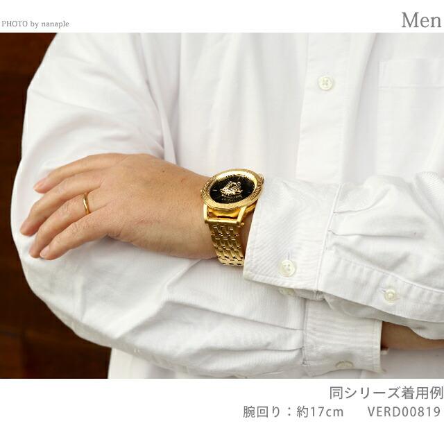 ヴェルサーチ パラッツォ クオーツ 腕時計 ブランド メンズ VERSACE VERD01623 アナログ ブラック ピンクゴールド 黒 スイス製 プレゼント 実用的の画像