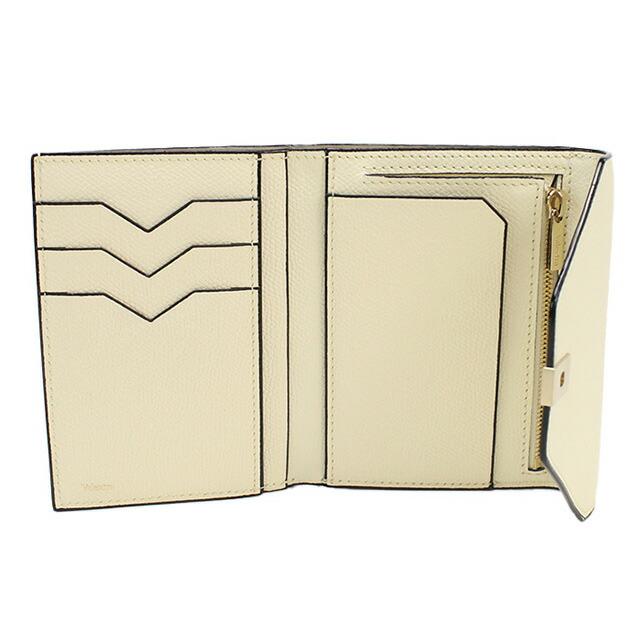 ヴァレクストラ 三折財布小銭入付き レディース ブランド VALEXTRA イタリア V9E05 ホワイト系 財布 Valextra（ヴァレクストラ） 三折財布小銭入付き レディース ブランド