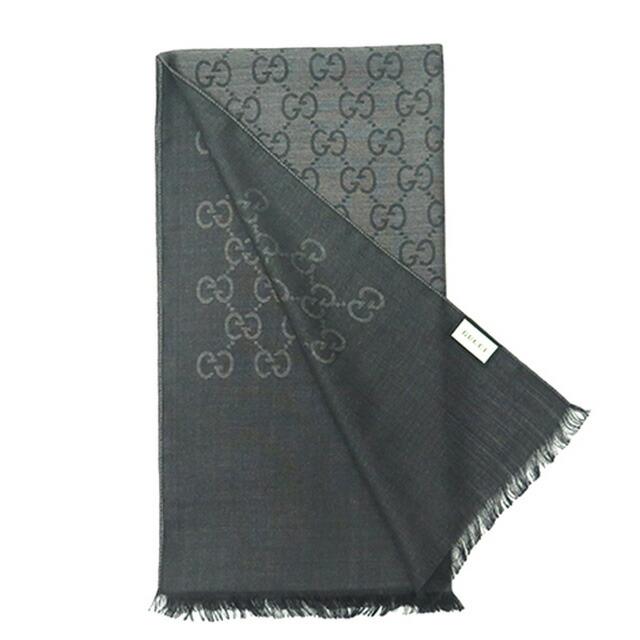 ほぼ未使用品　正規購入　GUCCI ロゴマフラー フリンジ付き　ストール　グッチ GUCCI（グッチ） ストール マフラー ロゴ GG メンズ レディース 165904