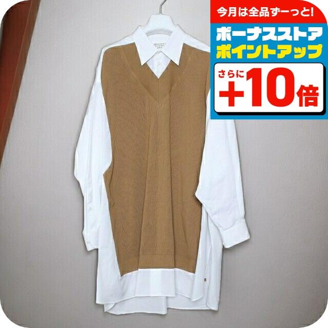 メゾンマルジェラ MAISON MARGIELA シャツワンピース ニット重ね着長袖 