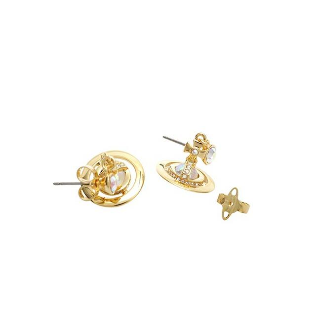 ヴィヴィアンウエストウッド VIVIENNE WESTWOOD NEW PETITE ORB ピアス 62020032-02R995 レディース ゴールド クリスタルの画像