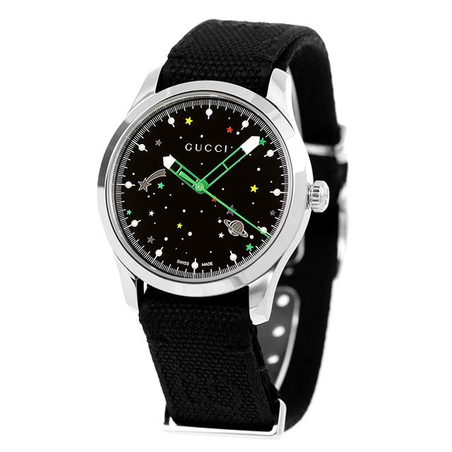 グッチ Gタイムレス クオーツ 腕時計 ブランド メンズ レディース 宇宙 星 GUCCI YA1264178 アナログ ブラック 黒 スイス製の画像