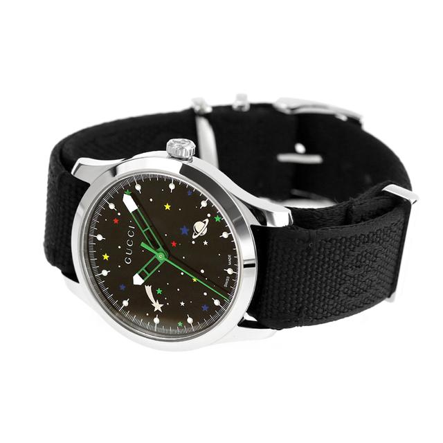 グッチ Gタイムレス クオーツ 腕時計 ブランド メンズ レディース 宇宙 星 GUCCI YA1264178 アナログ ブラック 黒 スイス製の画像