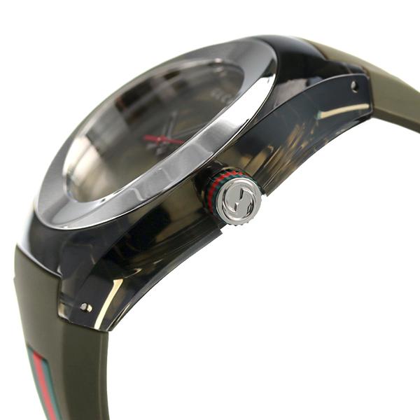 グッチ 時計 シンク 46mm クオーツ メンズ 腕時計 ブランド YA137106 カーキ プレゼント 実用的の画像