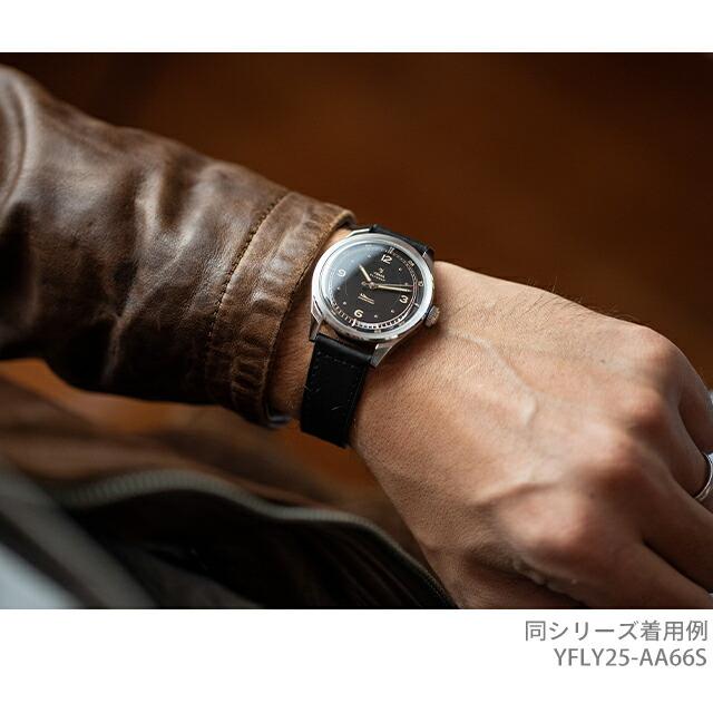 イエマ フライグラフパイロット2025 自動巻き 腕時計 ブランド メンズ YEMA YFLY25-AA66S アナログ ブラック 黒 フランス製の画像