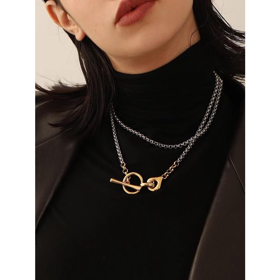 ロングネックレス ツートンカラー ゴールド シルバー メンズ レディース 海外アクセサリー Ne35 Nanaru アクセサリーショップ 通販 Yahoo ショッピング
