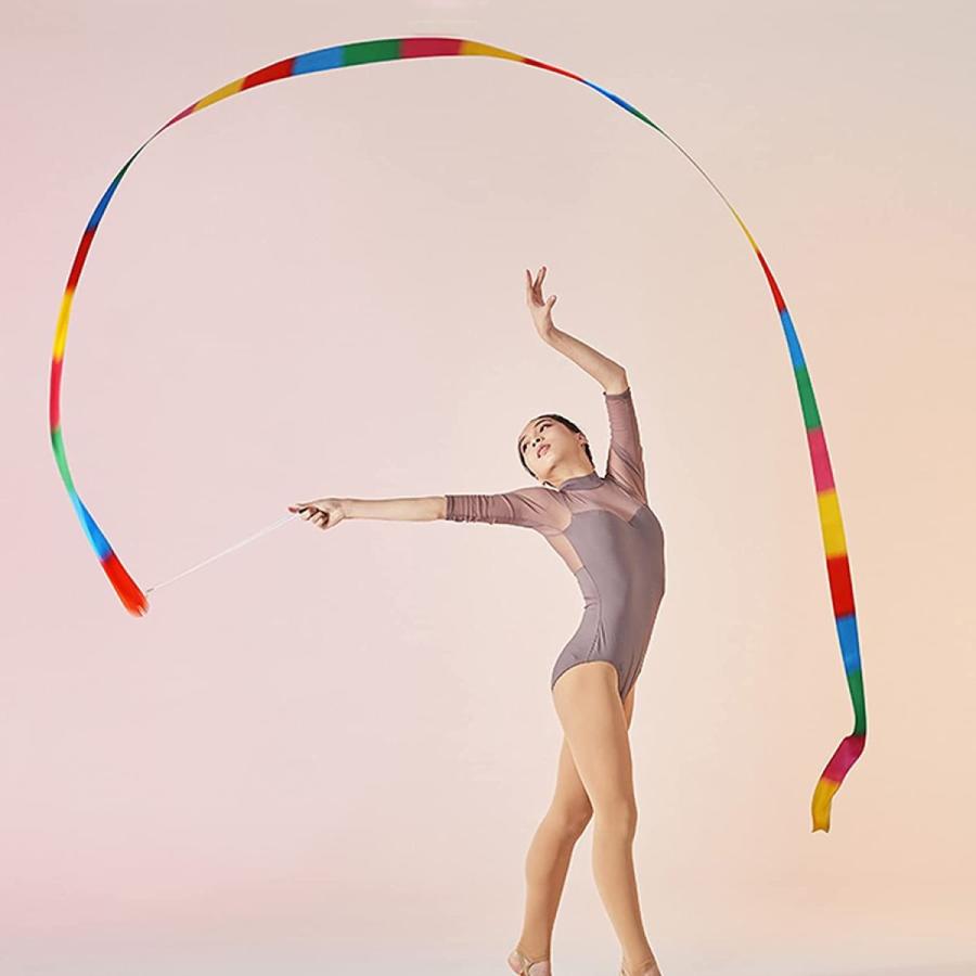 春新作の 新体操リボン ダンスリボン 体操用具 リズムスティック バトントワリング リボン 大人用 子供用 新体操 4m 6本 Wantannas Go Id