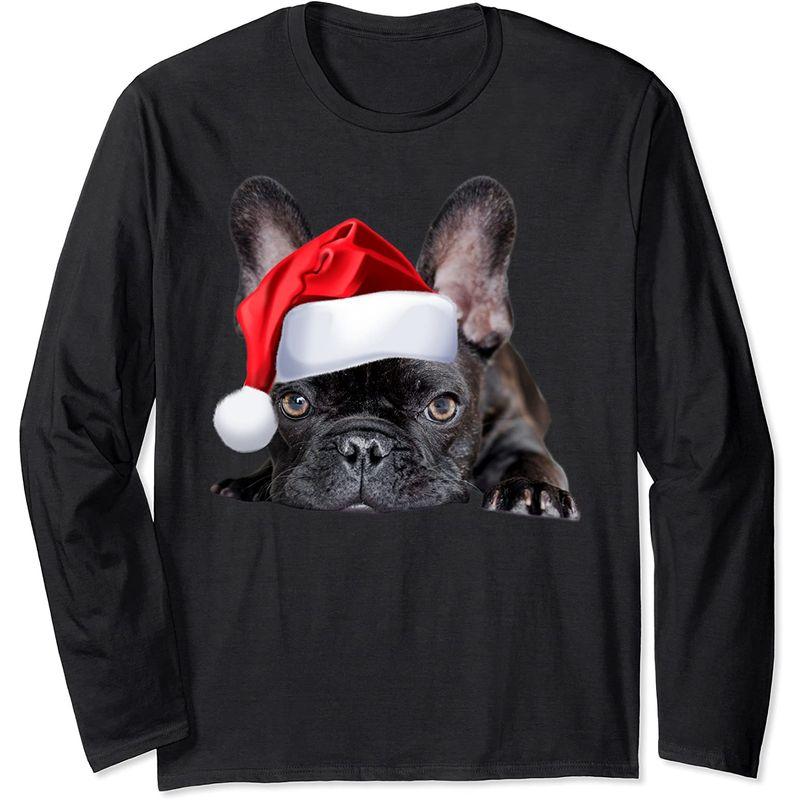 かわいいフレンチブルドッグサンタ帽子フレンチー画像クリスマスプレゼント 長袖tシャツ クリスマスライト Royaldiamondlabradoodles Com