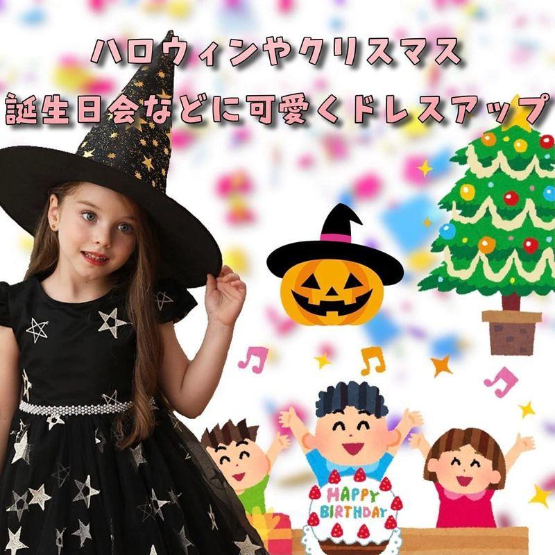 Zaidea 魔女 ドレス 子供 ハロウィン 衣装 タトゥーシール付き 3点セット 仮装 パーティー クリスマス 黒 110 ななさだ 通販 Yahoo ショッピング