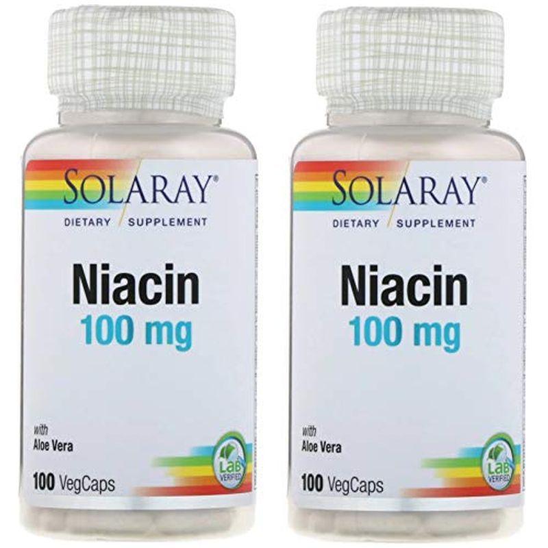 2個セットSolaray 在庫処分 - ナイアシン Niacin 100 mg オンライン限定商品 100カプセル 並行輸入品