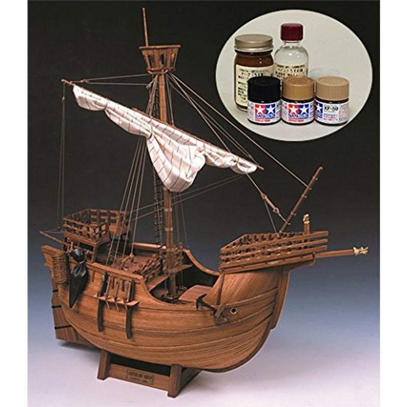 販売 購入 ウッディジョー/木製帆船模型 1/30カタロニア船＋塗料セット 