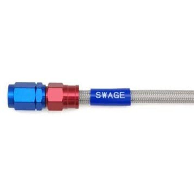 SWAGE LINE(スウェッジライン) イージーオーダーブレーキホース 汎用ホース ストレートフィッティング アルミ(レッド/ブルー) ク|nanasada|03