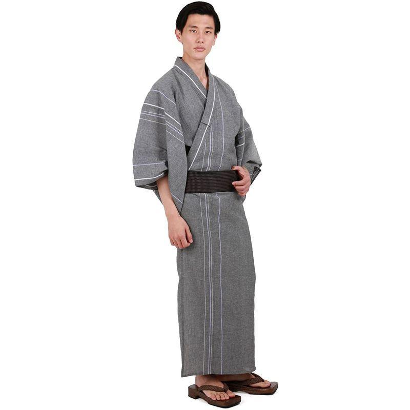 男着物の加藤商店 浴衣 メンズ セット 5点セット 着付けガイドブック付き 男着物専門店品質 綿麻浴衣 角帯 腰紐 下駄 近江ちぢみ ななさだ 通販 Yahoo ショッピング