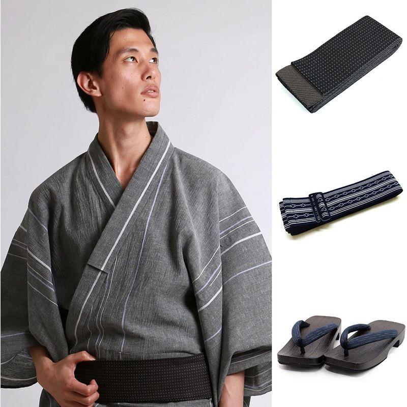 男着物の加藤商店 浴衣 メンズ セット 5点セット 着付けガイドブック付き 男着物専門店品質 綿麻浴衣 角帯 腰紐 下駄 近江ちぢみ ななさだ 通販 Yahoo ショッピング