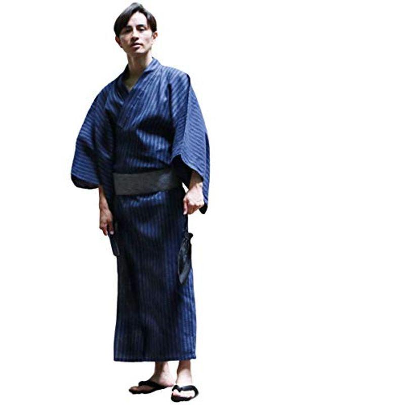 日本製 スプ Spu 浴衣 メンズ 男 浴衣セット 簡単 セット ワンタッチ帯 帯 下駄 扇子 巾着袋 5点セット しじら織り 綿 着物 人気 浴衣 Physiofixfitness Com
