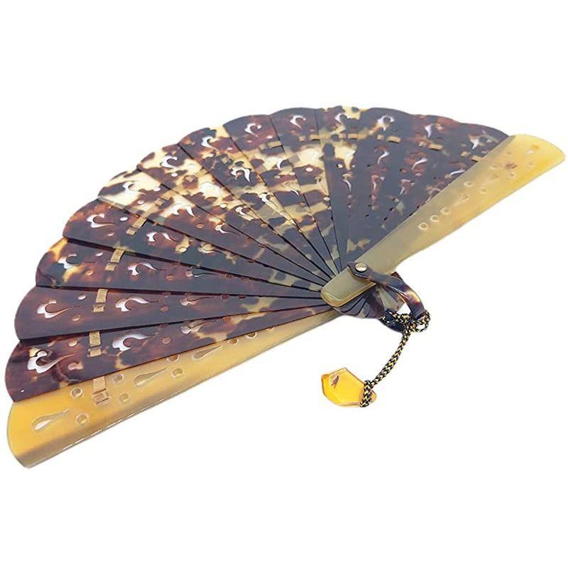 天然工房 コンビ べっこう屋さん 本べっ甲 バラフ 水牛 バッファロー 扇子 うちわ コンビ 本べっ甲 扇子 中 S 003 ななさだ