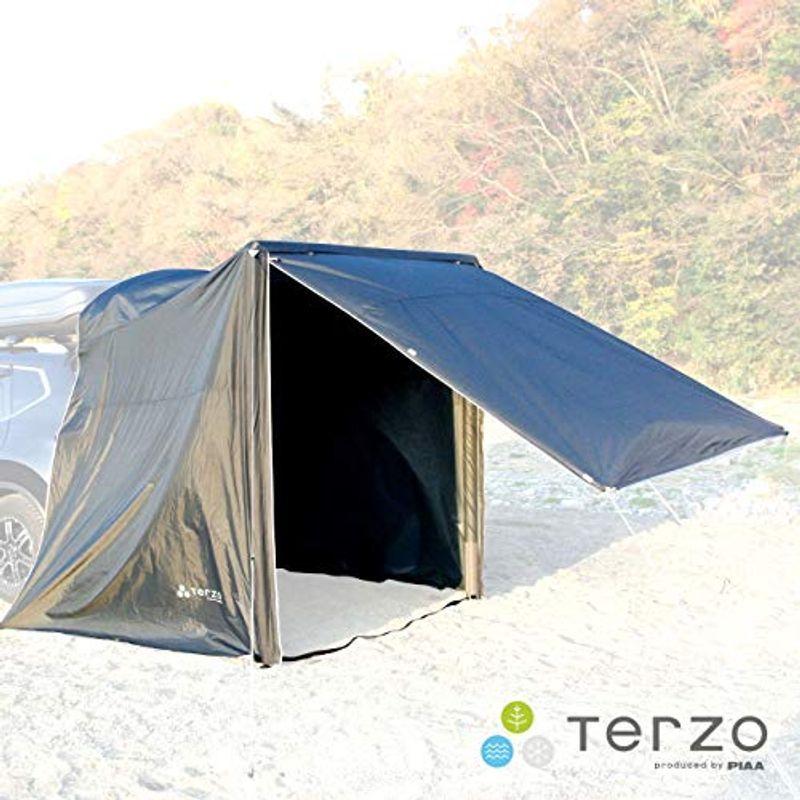 Terzo テルッツォ (by PIAA) 車用タープ 1個入 エアフレーム カーサイドタープ ブラック 組立簡単なエアポンプ付き 設置サイ