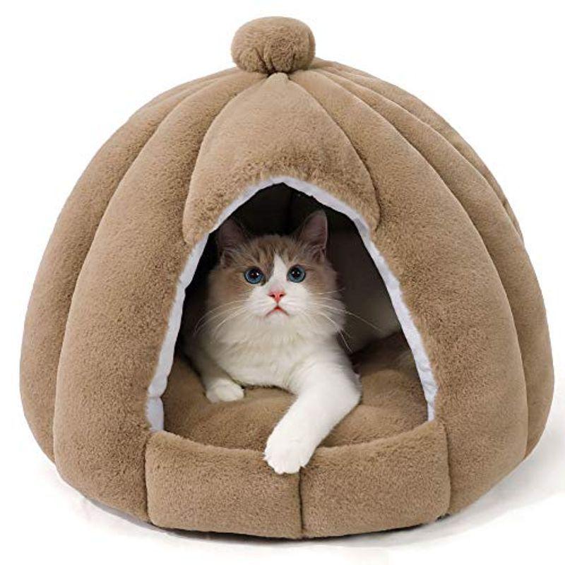 猫ベッド 猫ハウス ペットベッド 柔らかい 猫犬 ベ ッド 小型犬 キャットハウス クッション 寝床 ペットハウス 冬寒さ対策 ソフトケージ 商品
