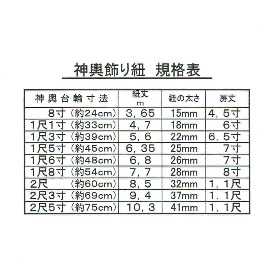 神輿飾り紐 台輪寸法1尺5寸(45cm)用 紫色 神輿装飾・神輿紐・中神輿用
