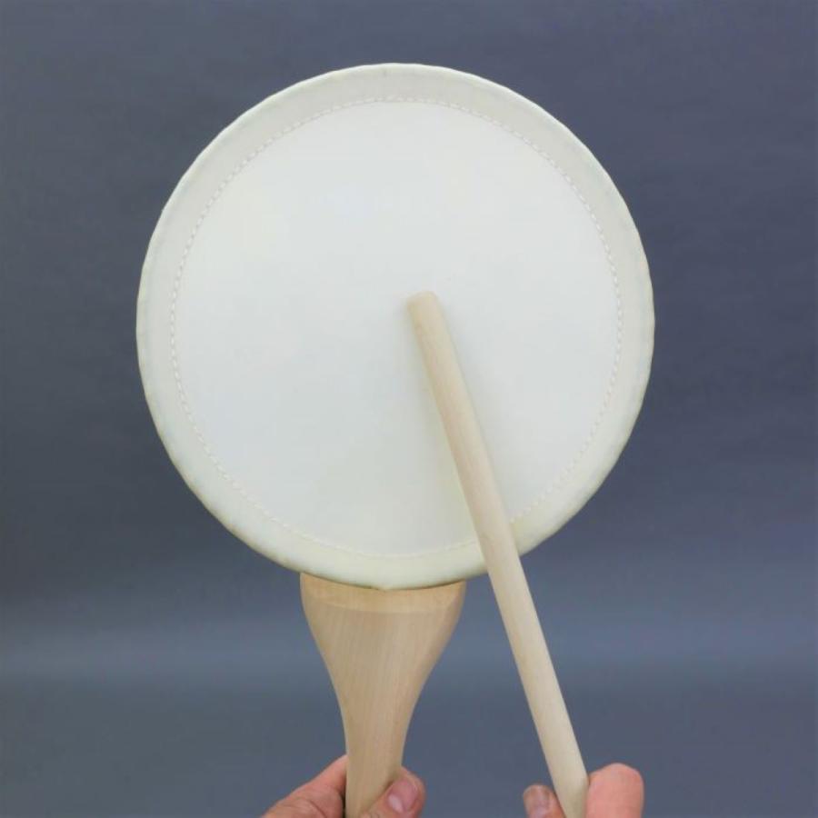 団扇太鼓1尺1寸 (革面直径33cm）  うちわ太鼓・お会式・御会式・日蓮宗・法華宗・牛革・バチ付の画像