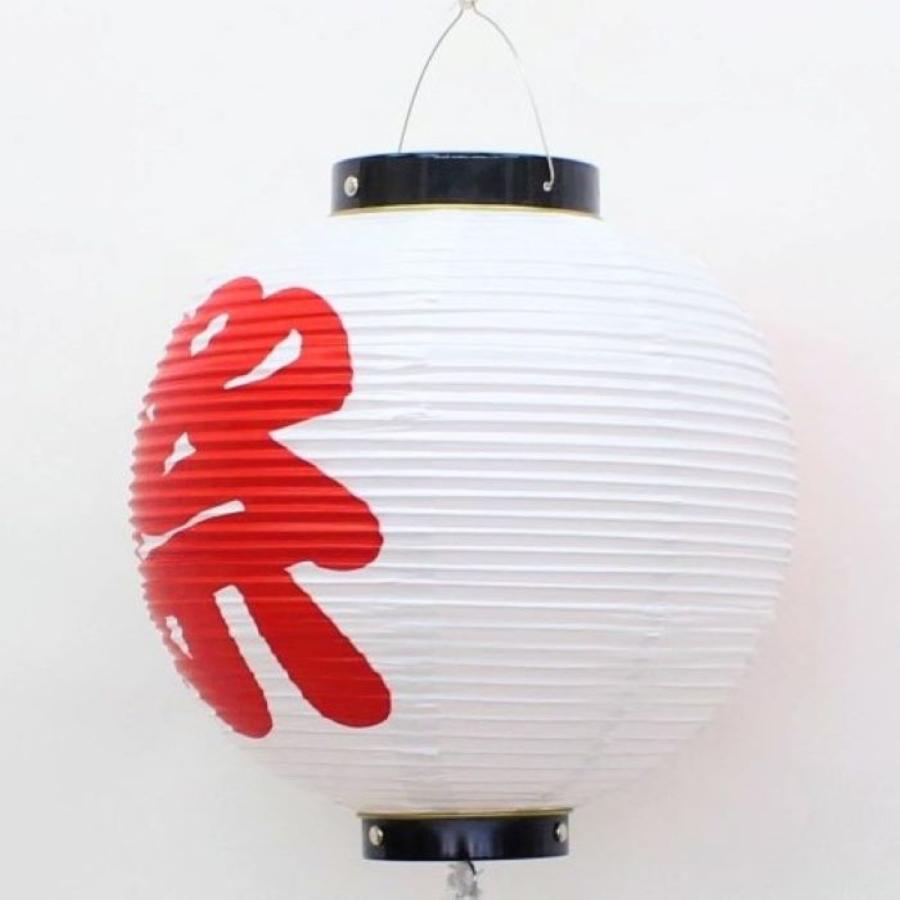 10号丸 ビニール提灯 「祭」白地 赤文字 幅27cmX高さ30cm 丸提灯・灯燈