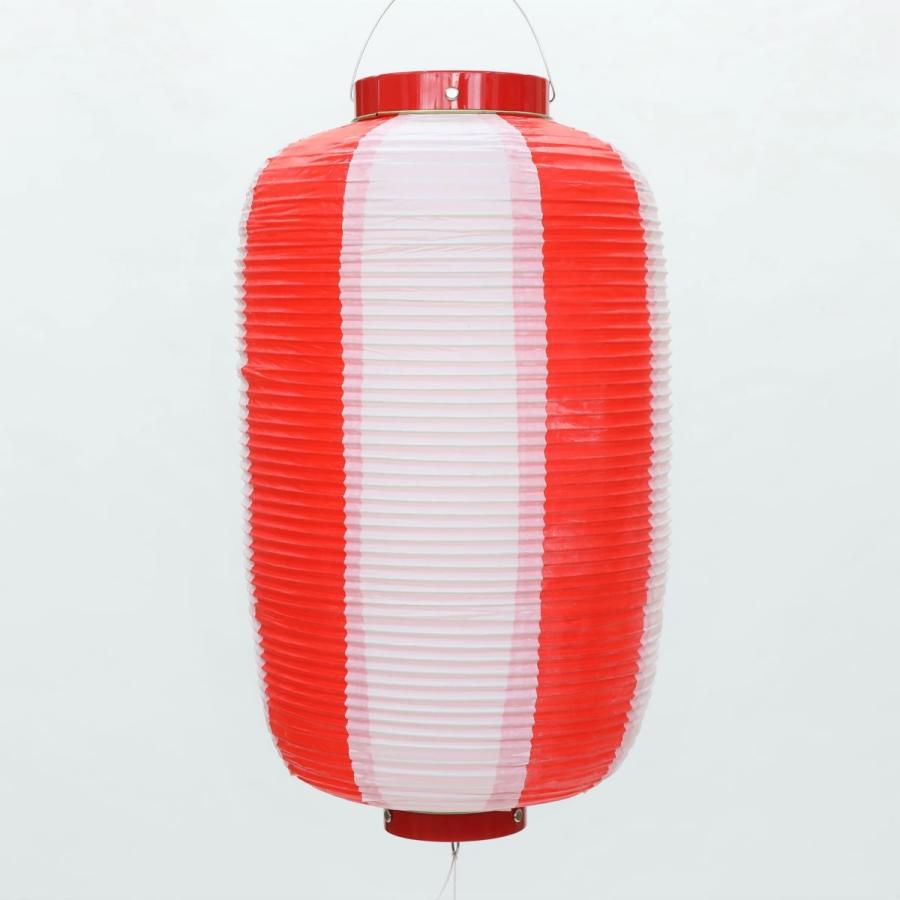 9号長型提灯 赤/白 幅24cmX高さ53cm ビニール製 丸提灯・灯燈・吊灯