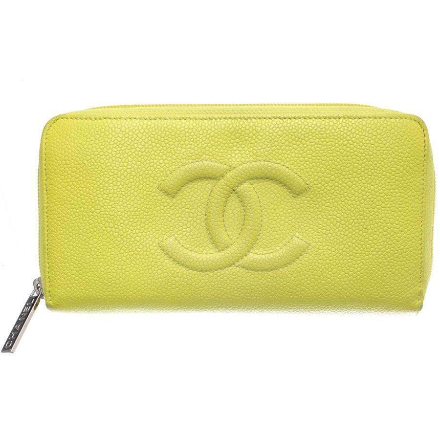 CHANEL（シャネル） キャビアスキン ココマーク ラウンドファスナー長