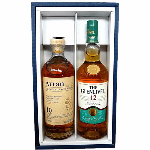 飲み比べウイスキー2本 アラン10年 46度700ml、グレンリベット12年 40