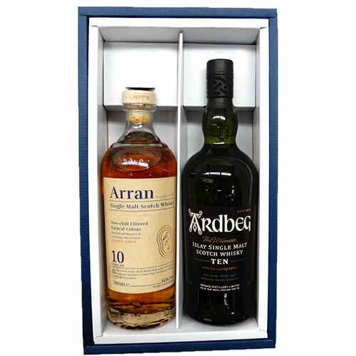 飲み比べウイスキー2本 アラン10年 46度700ml、アードベッグ10年 46度