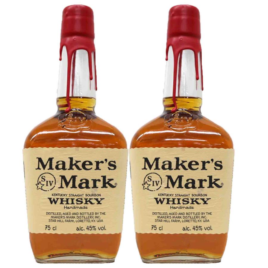 ラ*ル様 Maker's Mark バーボンウイスキー 750ml 2本】ふくよかで絹のようになめらかな味わい メーカーズマーク レッド