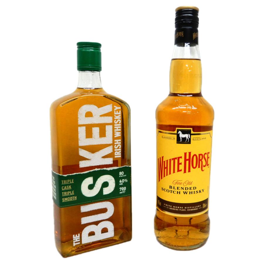 飲み比べウイスキー2本セット バスカー40度700ml、ホワイトホース40度