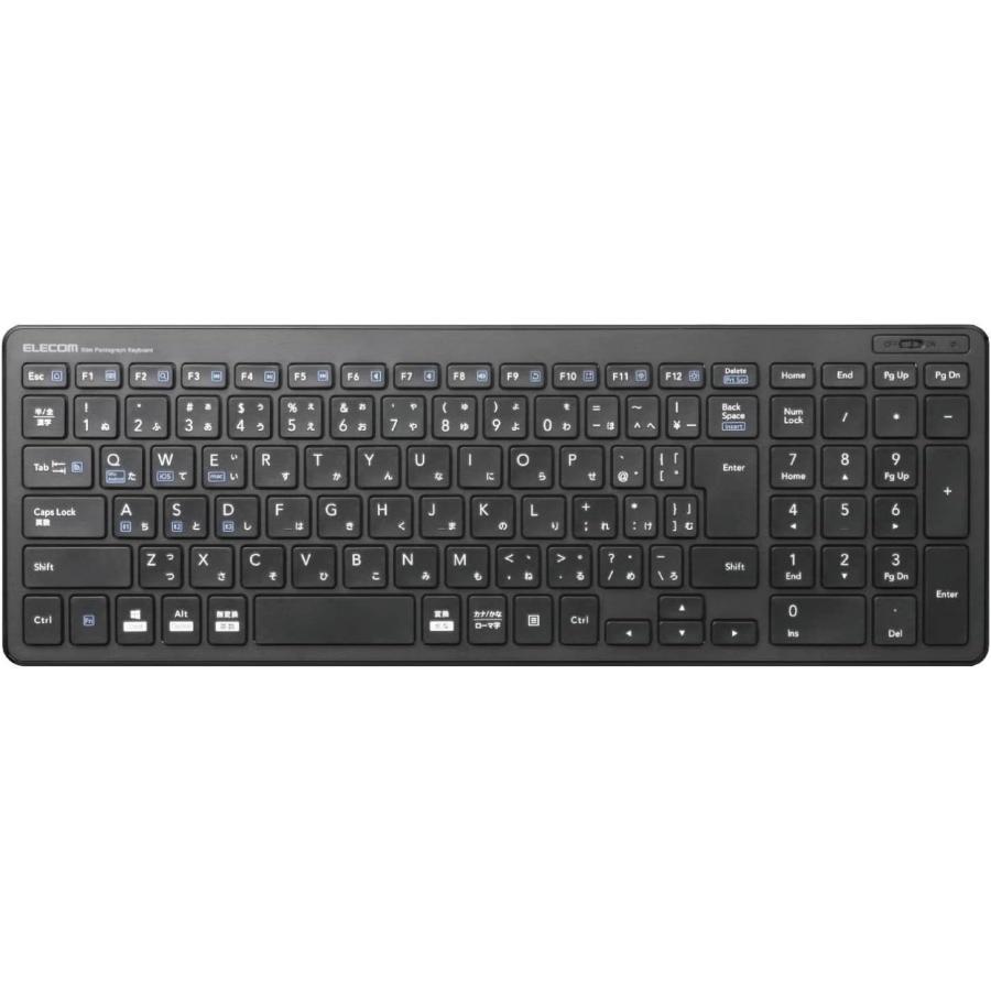 エレコム キーボード Bluetooth パンタグラフ コンパクトキーボード Windows・Mac・iOS・Android対応 ブラック TK-FBP101BK Bluetooth超薄型コンパクトキーボード - TK-FBP101BK