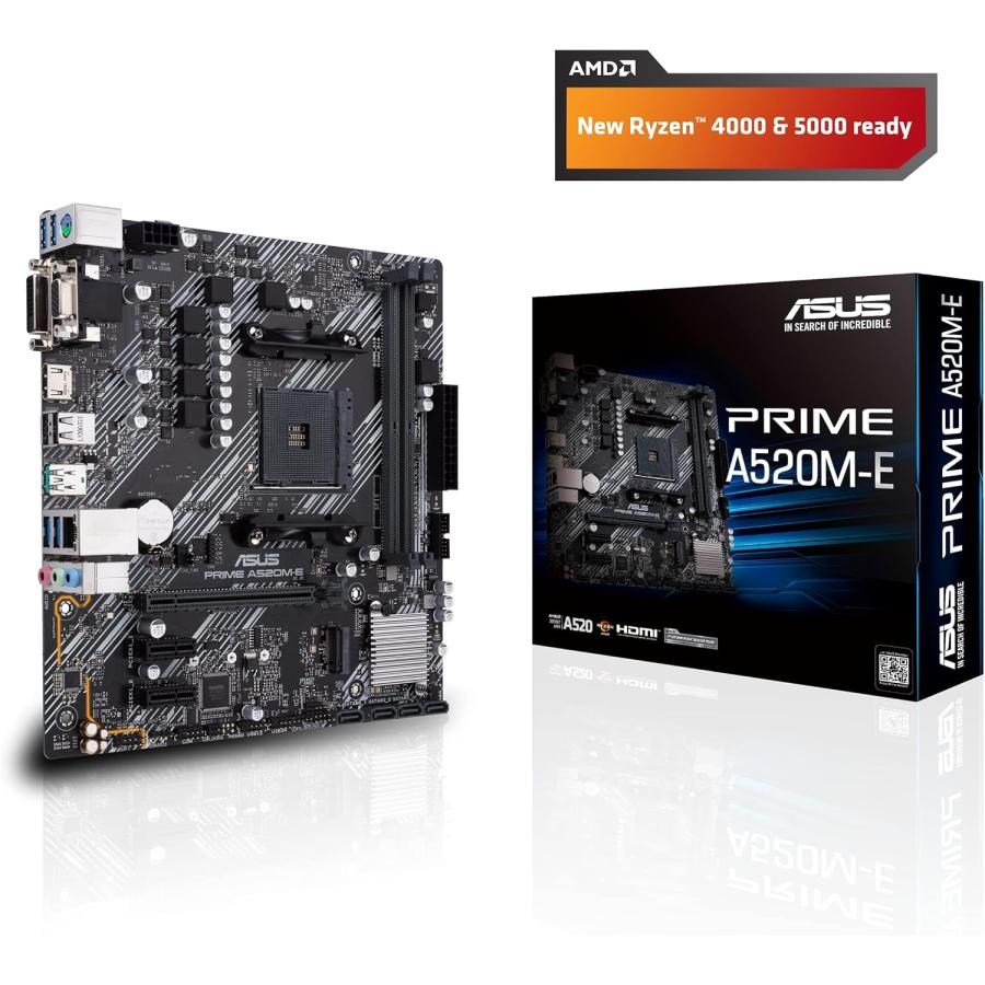 【動作確認済】Ryzen 5 5600/A520M-E/500GB SSD Asustek Computer Prime A520M-E AMD A520 (Ryzen AM4) ???? ATX