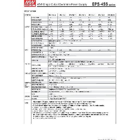 限定配送 MW Mean Well EPS-45S-7.5 7.5V 5.4A 40W Single Output Switching Power Supply_並行輸入品