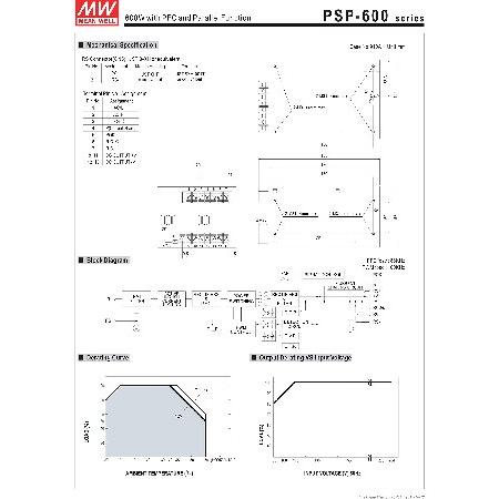 新品在庫品 Mean Well Original PSP-600-27 with PFC and Parallel Function Power Supply 27V 22.2A 600W並行輸入品