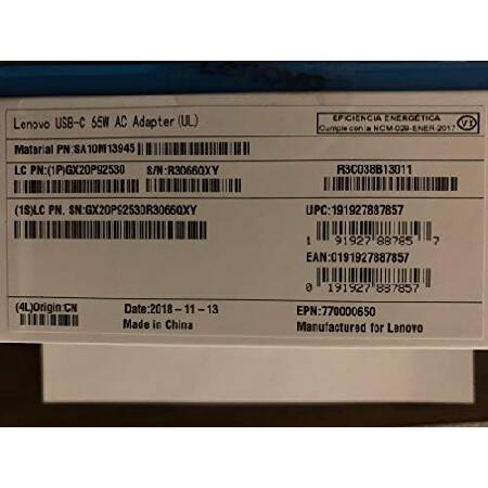 Lenovo P/N: GX20P92530 65W USB-Type C AC Adapter for Lenovo Yoga C930-13, Yoga 920-13, Yoga 730-13, IdeaPad 730s-13 - Retail Box.｜nandy｜04