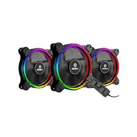 ネット Enermax T.B. RGB AD Edition 3 Pack of 120mm PWM Case Fan; Unique 4-Ring Addressable RGB Lighting Sync via Motherboard/RGB Control Box; UCTB_並行輸入品