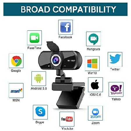 Uflatek 1080P HD Webcam with Microphone and Privacy Cover, Full HD Web Camera for Laptop Desktop Computers, USB Webcam for Live Streaming, Conference,｜nandy｜04