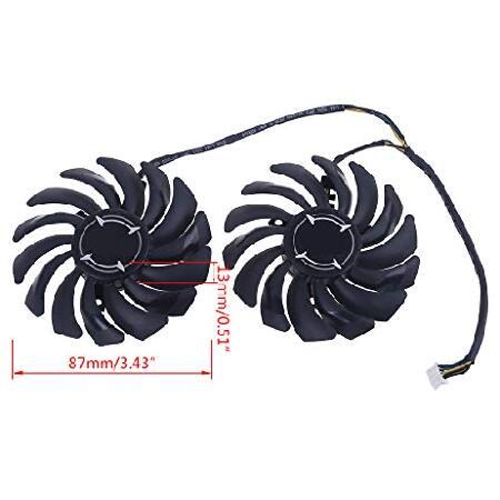 MALLdor 1 Pair 87mm PLD09210B12HH 4 Pin Graphics Video Card Cooling Fan Compatible for MSI RX 470 480 570 580 Armor Cooler Fan｜nandy｜02