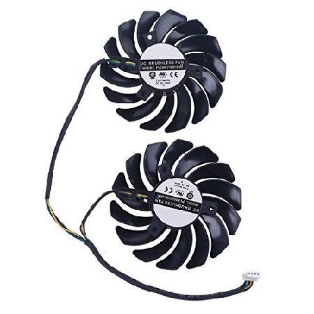 MALLdor 1 Pair 87mm PLD09210B12HH 4 Pin Graphics Video Card Cooling Fan Compatible for MSI RX 470 480 570 580 Armor Cooler Fan｜nandy｜05