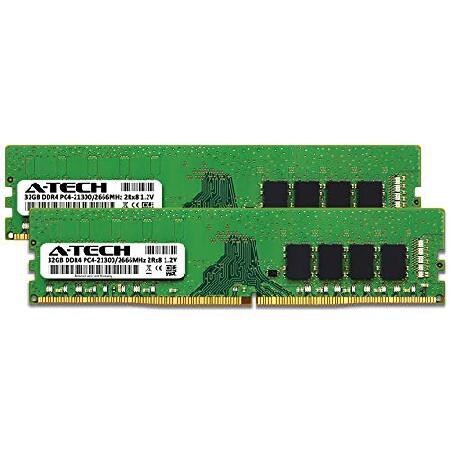A-Tech 64GB (2x32GB) RAM Replacement for Crucial CT2K32G4DFD8266 | DDR4 2666MHz PC4-21300 UDIMM Non-ECC 2Rx8 1.2V 288-Pin Memory Kit_並行輸入品｜nandy｜02